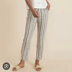 Marine Layer Gray and White Striped Cropped Pants